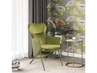 Modrest Coreen Modern Green Velvet Accent Chair