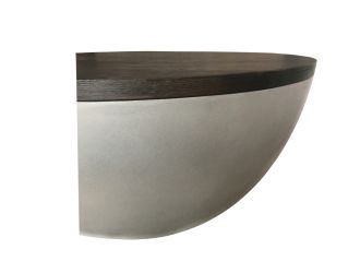 Modrest Marie Modern Concrete & Brown Oak Round Coffee Table