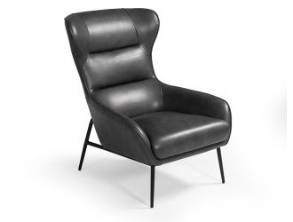 Divani Casa Susan Modern Dark Grey Leatherette Lounge Chair