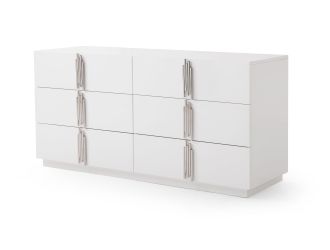 Modrest Token - Modern White & Stainless Steel Dresser