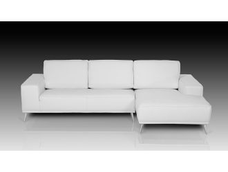 Dima Elite Modern White Leather Sectional Sofa