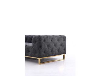 Divani Casa Willa - Modern Grey Fabric Left Facing Sectional Sofa