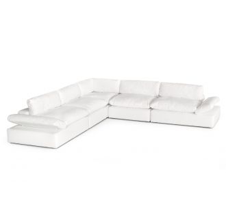 Divani Casa Kelly - Modern White Fabric Sectional Sofa
