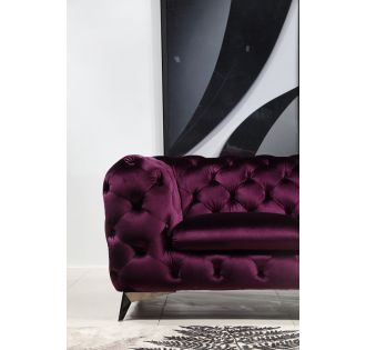 Divani Casa Delilah Modern Purple Fabric Sofa Set