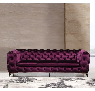 Divani Casa Delilah Modern Purple Fabric Sofa