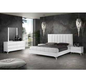 Nova Domus Angela - Italian Modern White Eco Leather Bed 