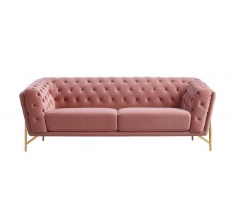 Divani Casa Aiken - Modern Salmon Velvet Sofa