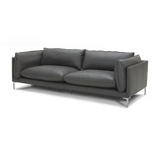 Divani Casa Harvest - Modern Grey Full Leather Sofa