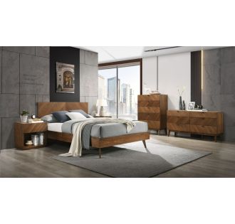 Nova Domus Kamela -Modern Walnut Bedroom Set