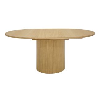 Modrest Miami - Modern Natural Oak Round Dining Table With Extension