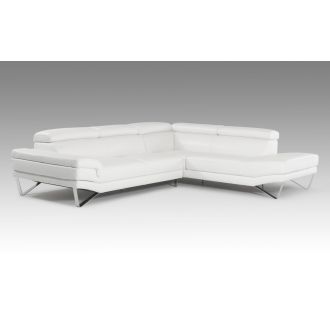 David Ferrari Aria - Italian Modern White Leather Sectional Right Facing Sofa