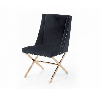 Modrest Alexia Modern Black & Rosegold Dining Chair