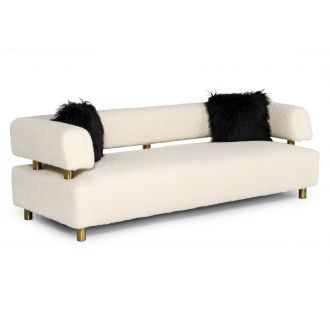 Divani Casa Gannet - Glam Beige Fabric Sofa