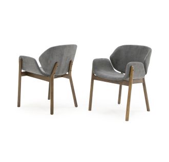 Modrest Jozy - Modern Grey & Walnut Dining Chair (Set of 2)