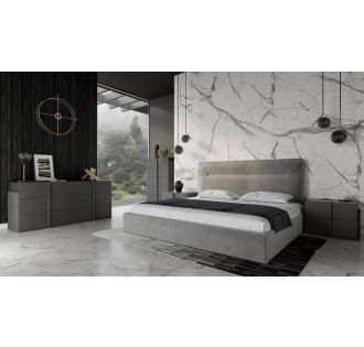 Nova Domus Juliana - Italian Modern Dark Grey Upholstered Bed