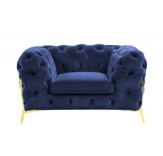 Divani Casa Quincey - Transitional Blue Velvet Chair