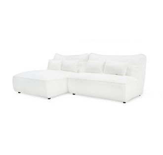 Divani Casa Racine - Modern White Fabric Modular Sectional Sofa