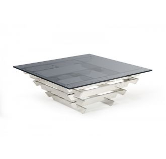 Modrest Upton - Modern Square Smoked Glass Coffee Table