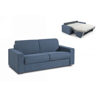 Modrest Made in Italy Urrita - Modern Blue Fabric Sofa Bed w/Full Size Mattress