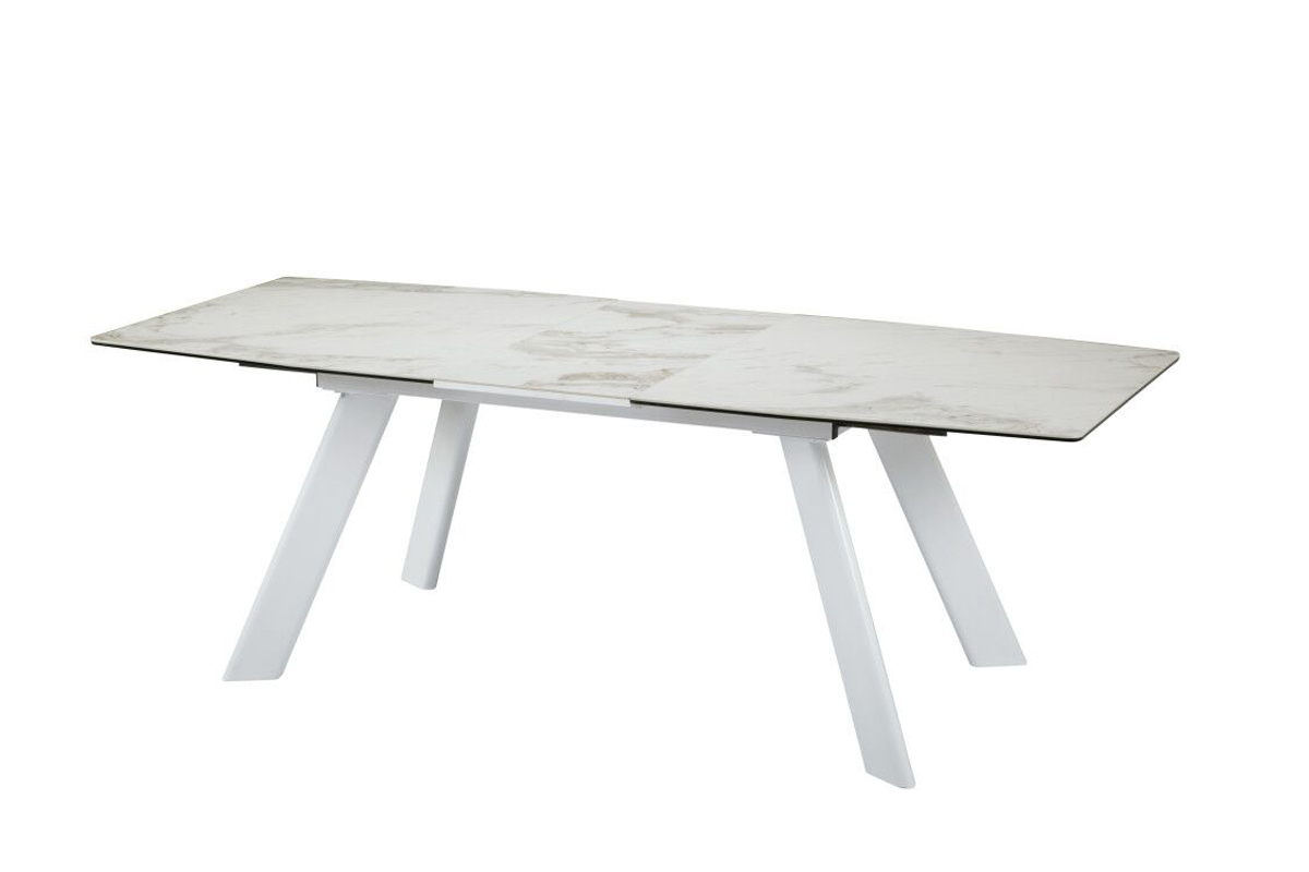 Modrest Decker Extendable Ceramic White Dining Table | VIG Furniture