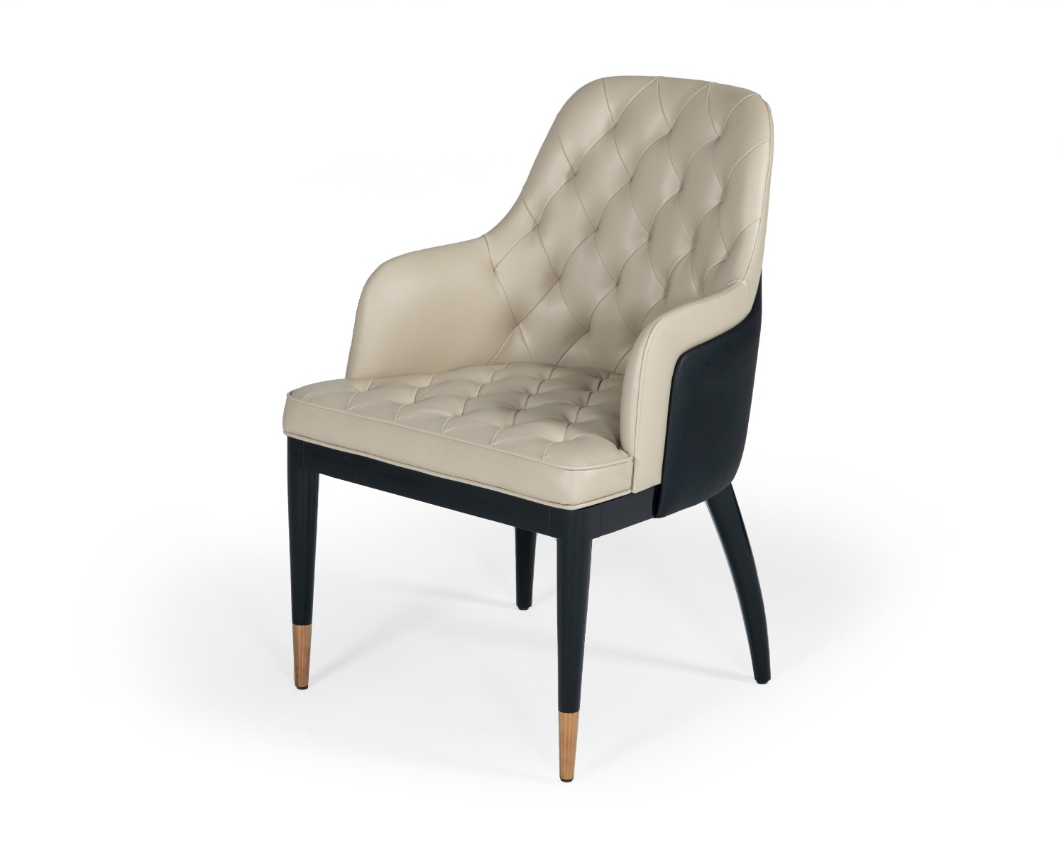 Modrest Leeds Glam Beige Black Dining Chair | VIG Furniture