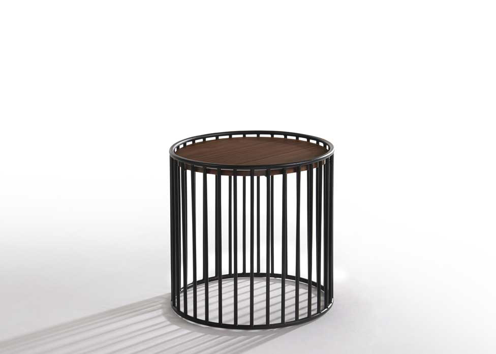 Modrest Bronson Walnut Black Round Tea Table | VIG Furniture