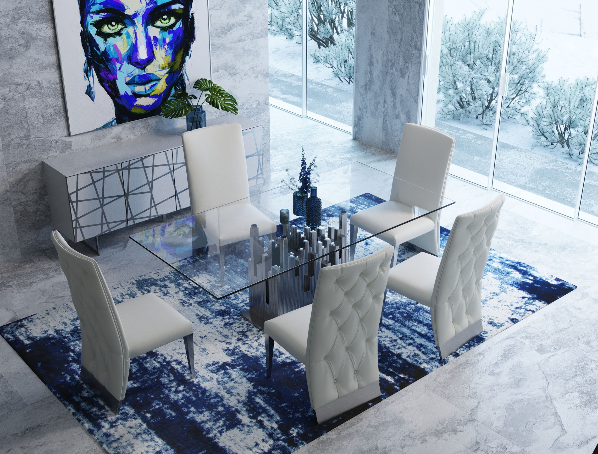 Modrest Edwin Glass Dining Table | VIG Furniture
